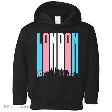 London Skyline England Flag Toddler Hoodie