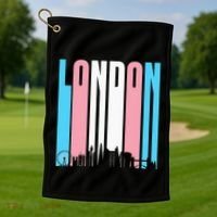 London Skyline England Flag Golf Towel thumb 1