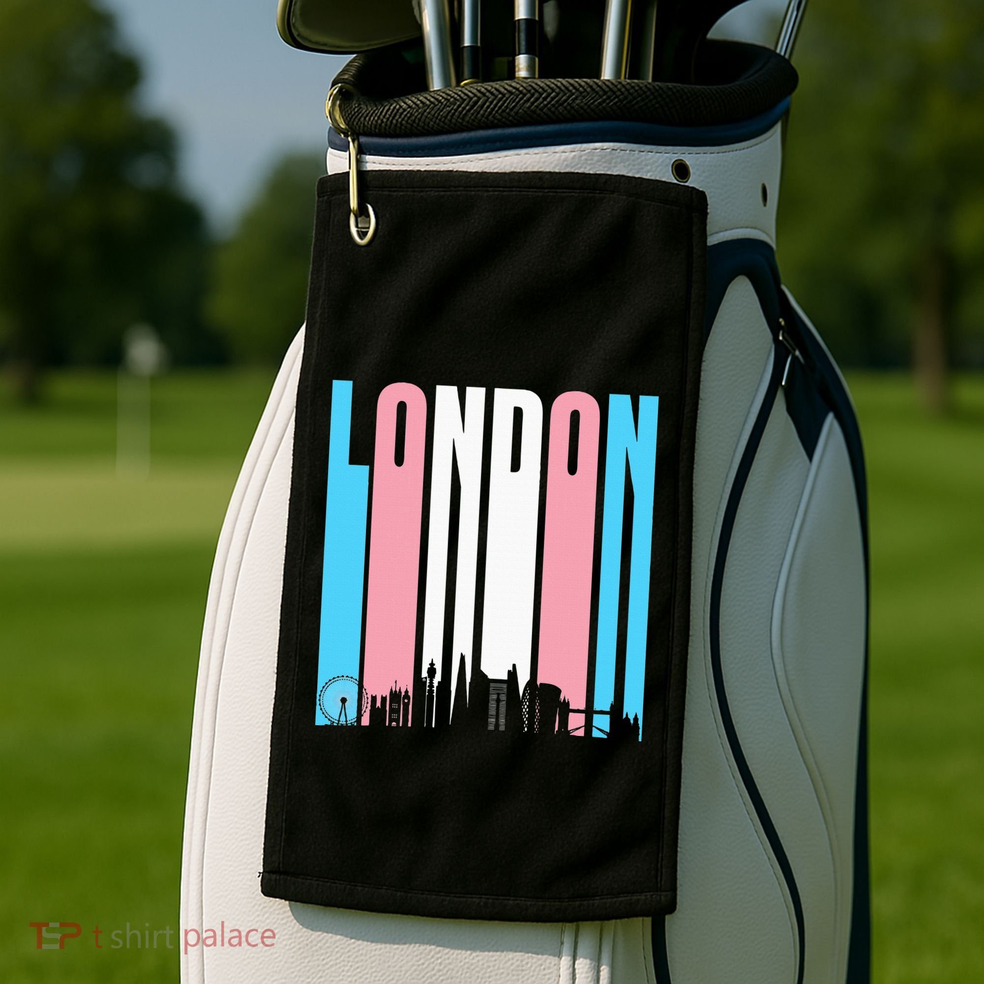 London Skyline England Flag Golf Towel