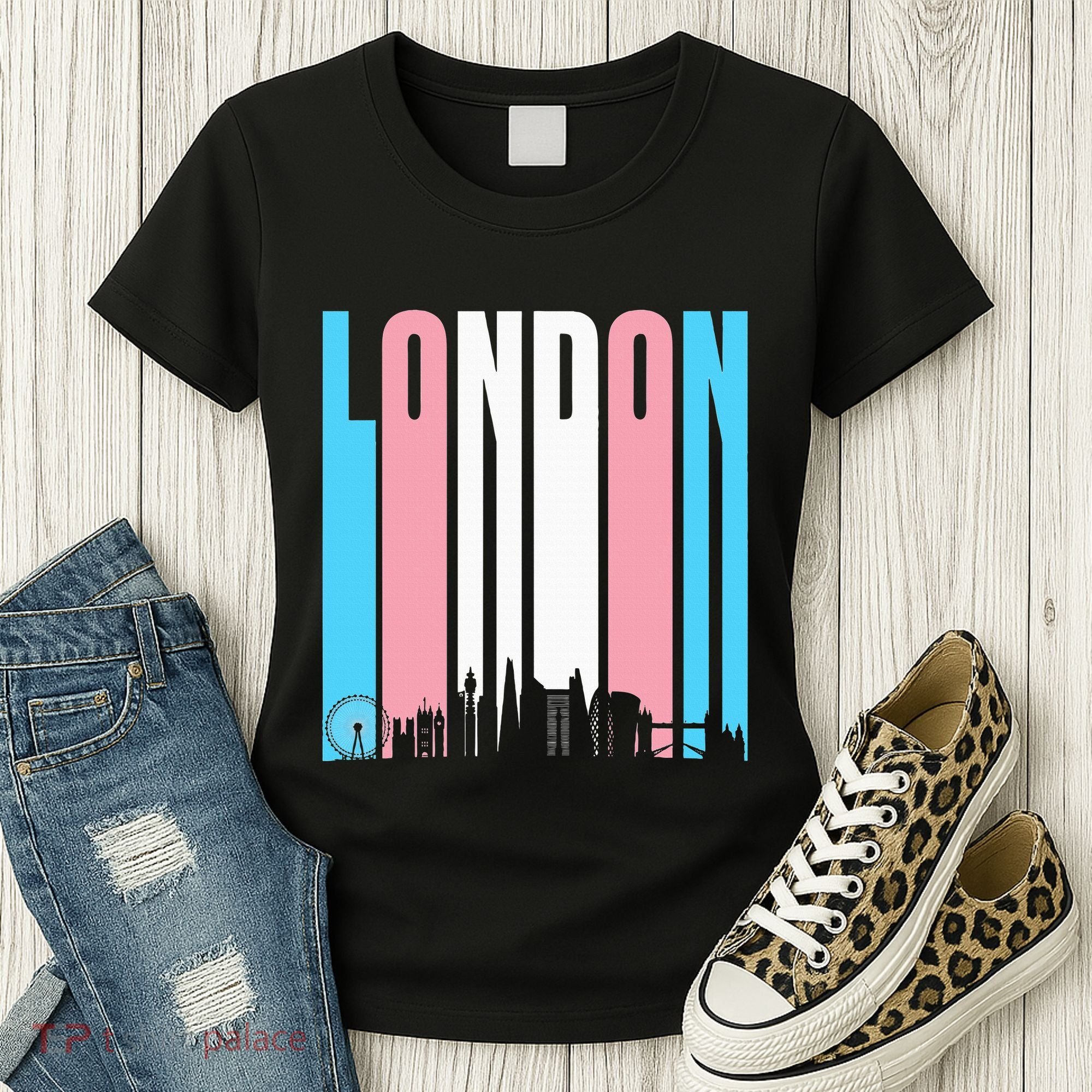 London Skyline England Flag Women's T-Shirt