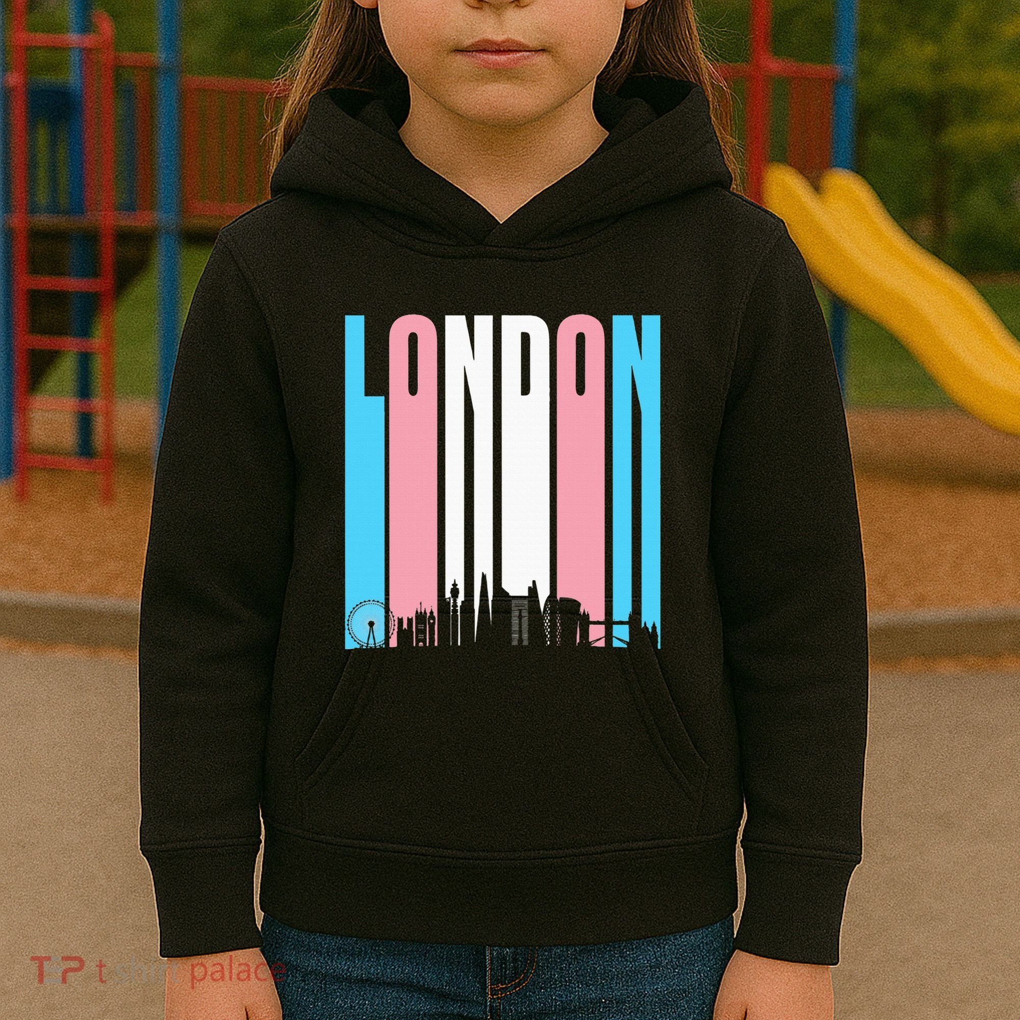 London Skyline England Flag Kids Hoodie