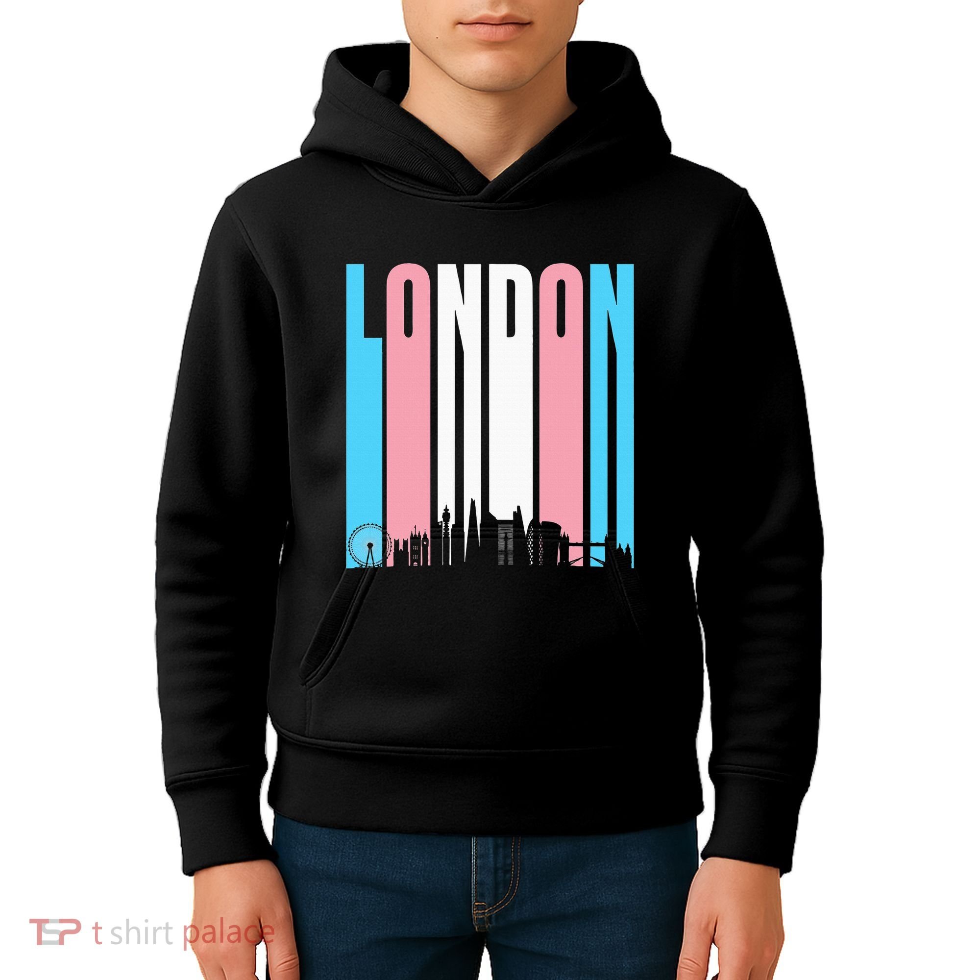 London Skyline England Flag Kids Hoodie
