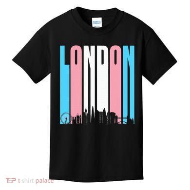 London Skyline England Flag Kids T-Shirt