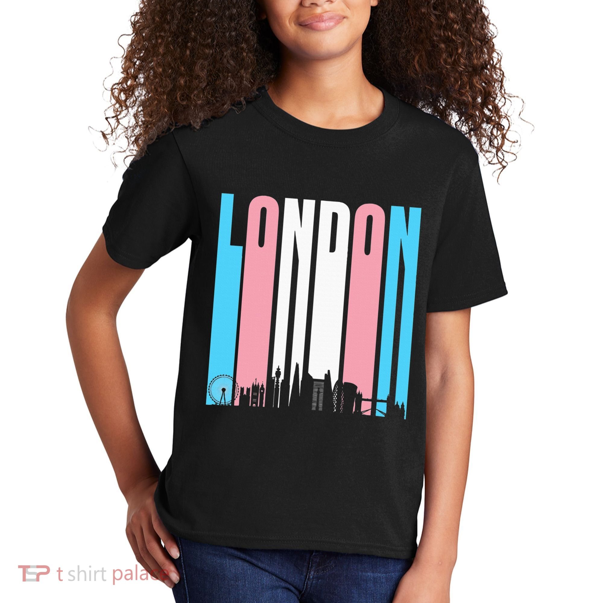 London Skyline England Flag Kids T-Shirt