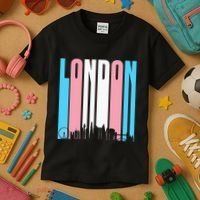 London Skyline England Flag Kids T-Shirt thumb 3
