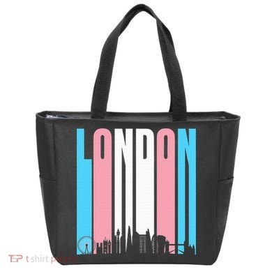 London Skyline England Flag Tote Bag