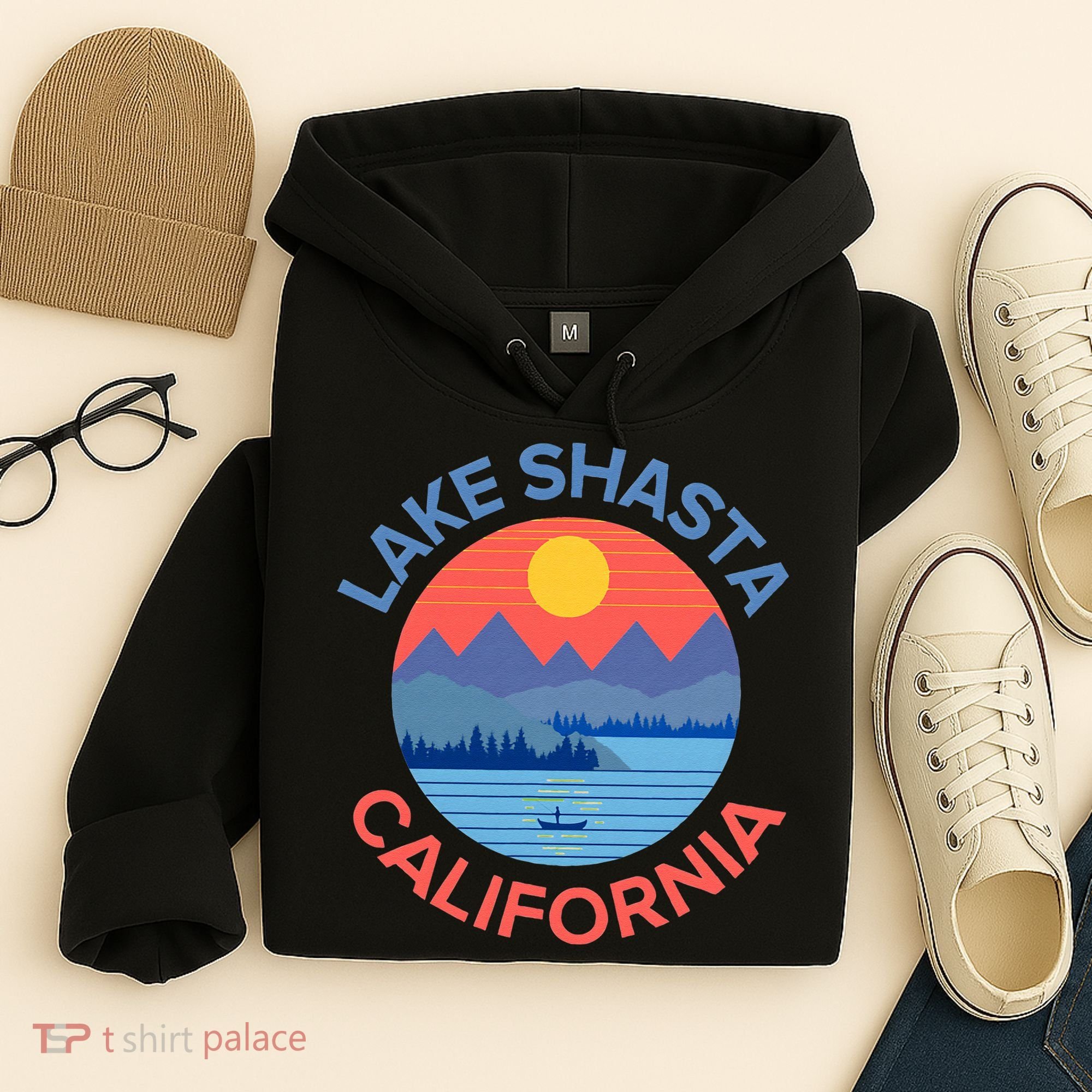 Lake Shasta Fishing Hiking Camping Hoodie