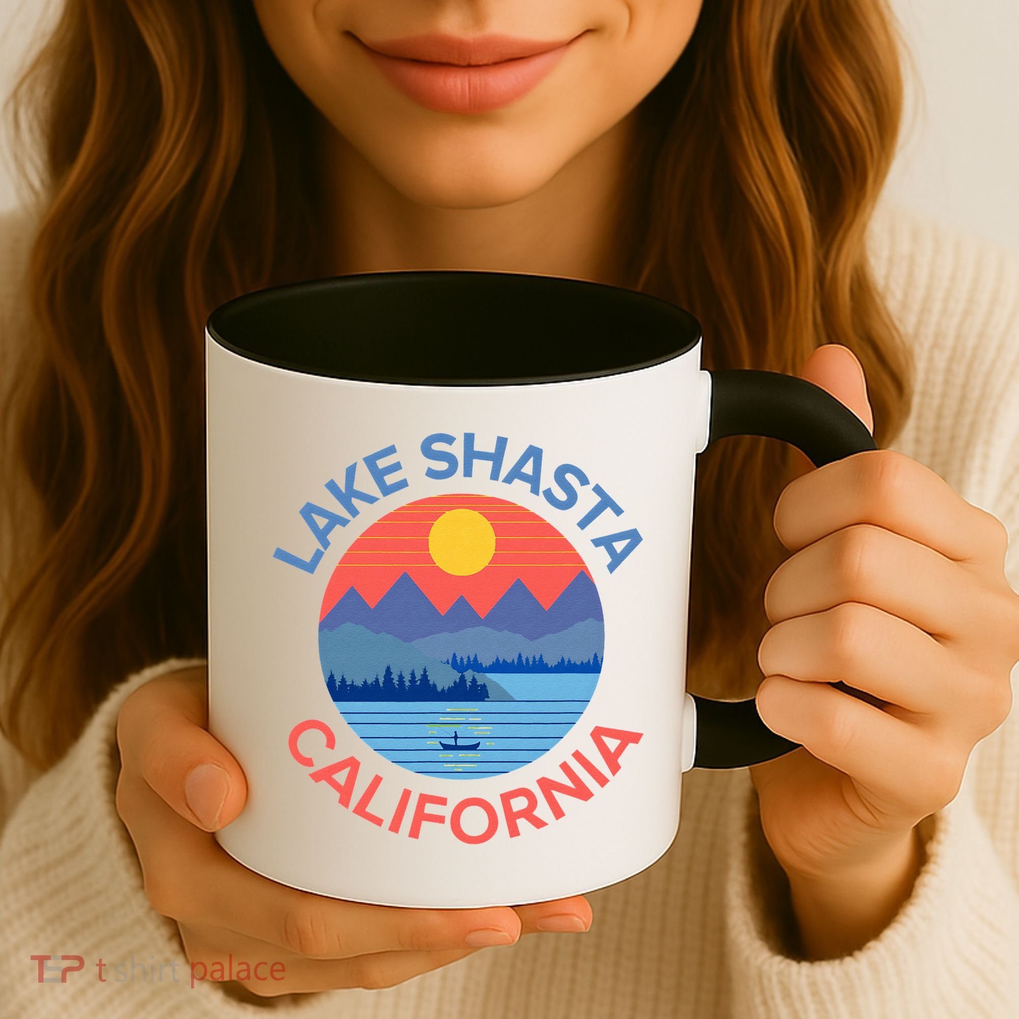 Lake Shasta Fishing Hiking Camping Coffee Mug