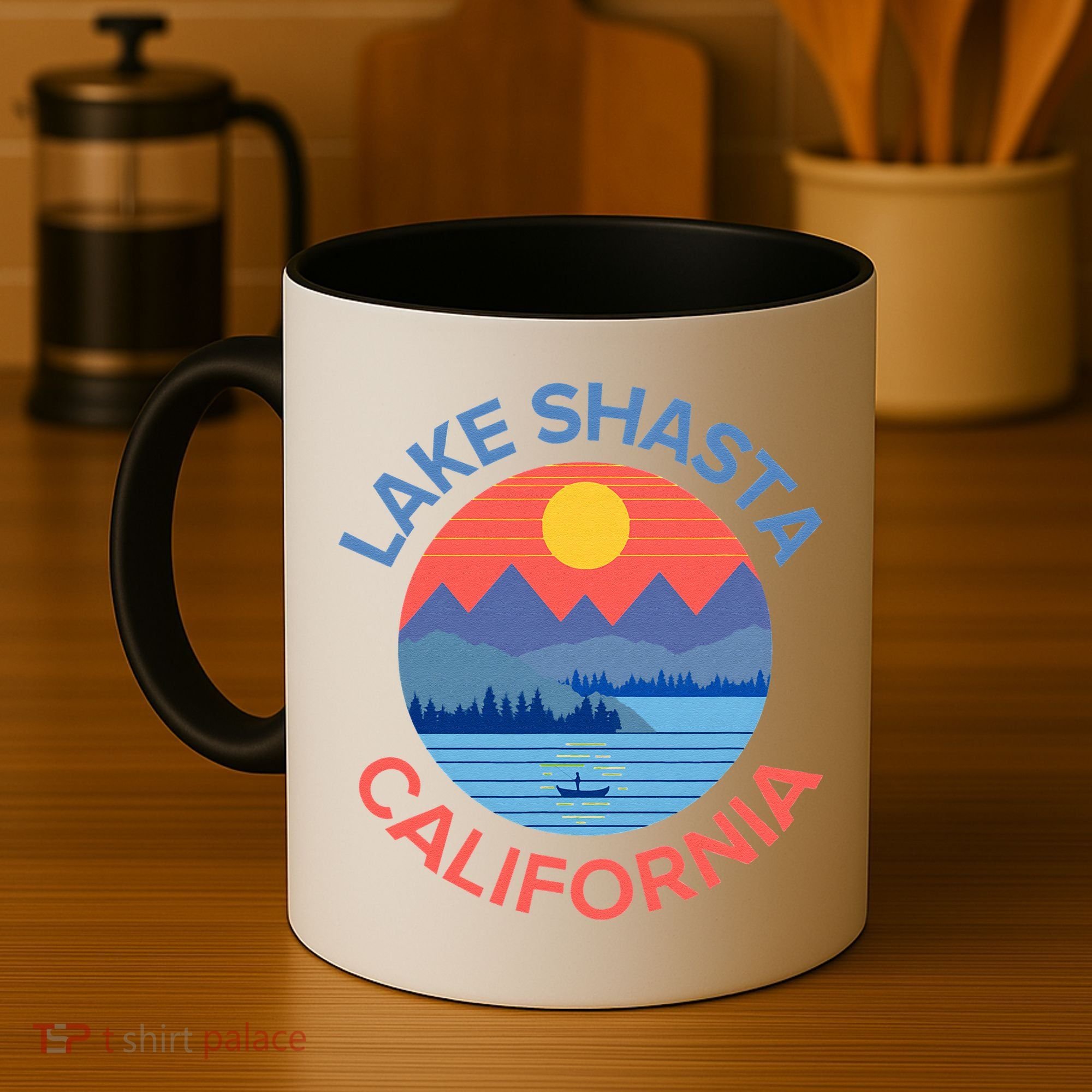 Lake Shasta Fishing Hiking Camping Coffee Mug