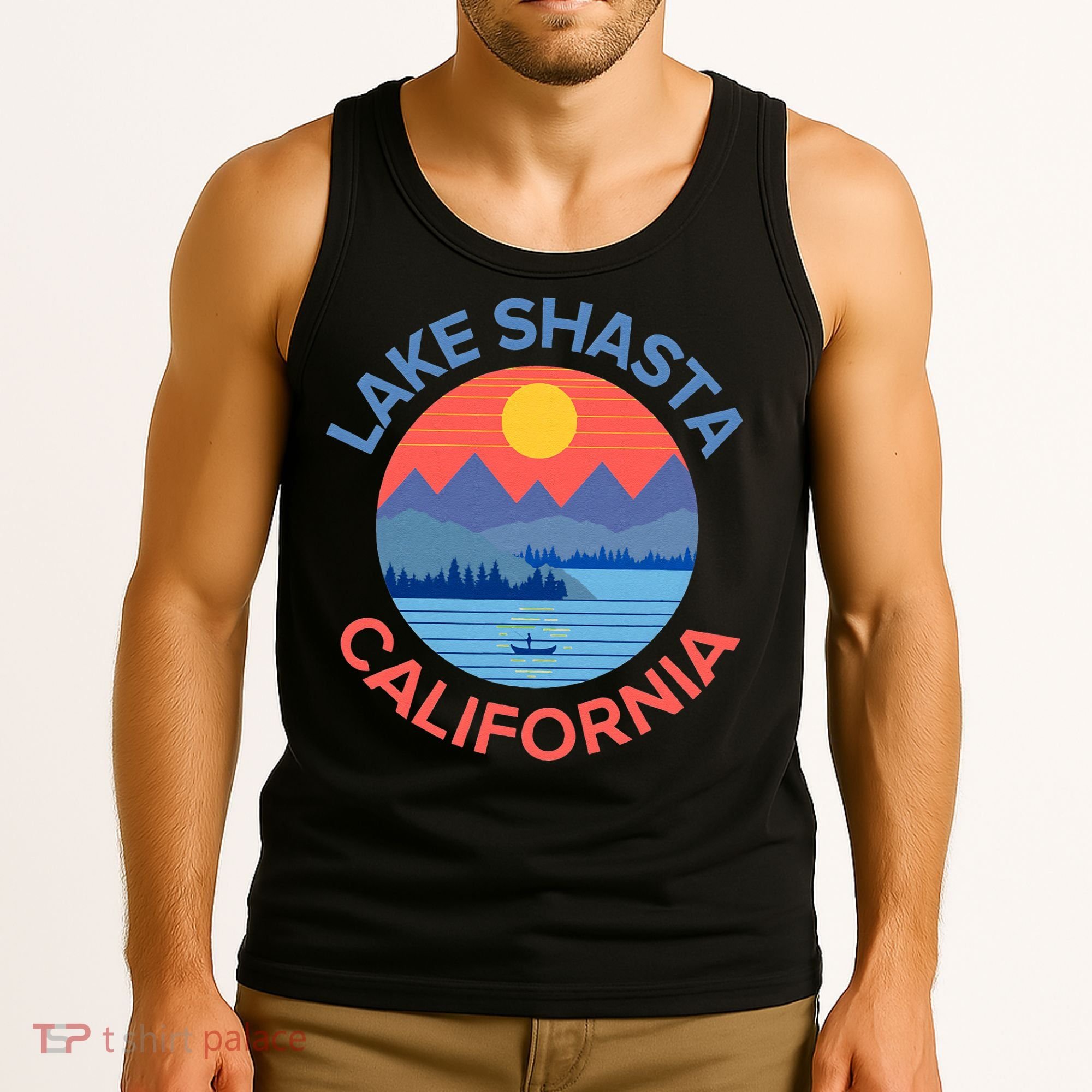 Lake Shasta Fishing Hiking Camping Tank Top