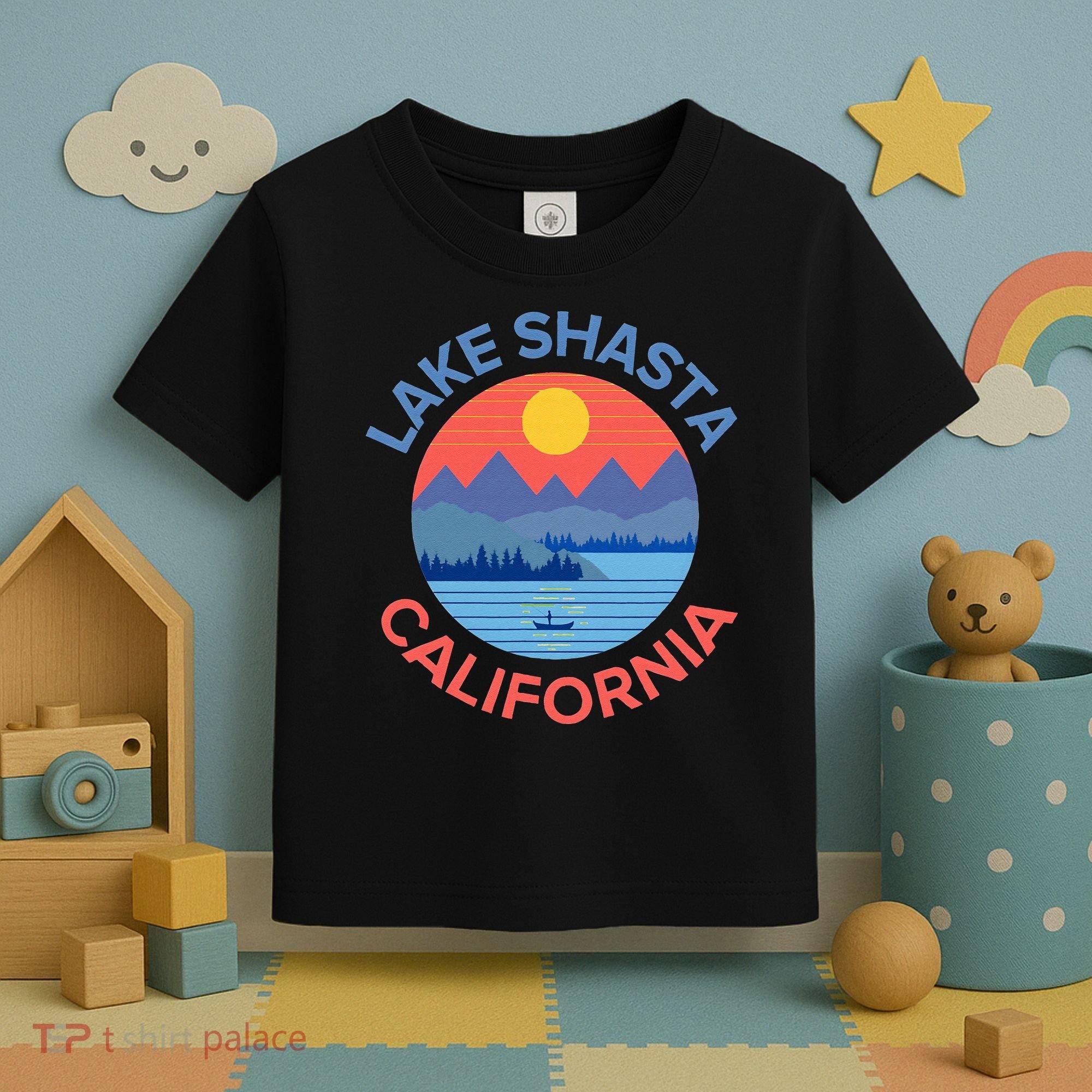 Lake Shasta Fishing Hiking Camping Toddler T-Shirt