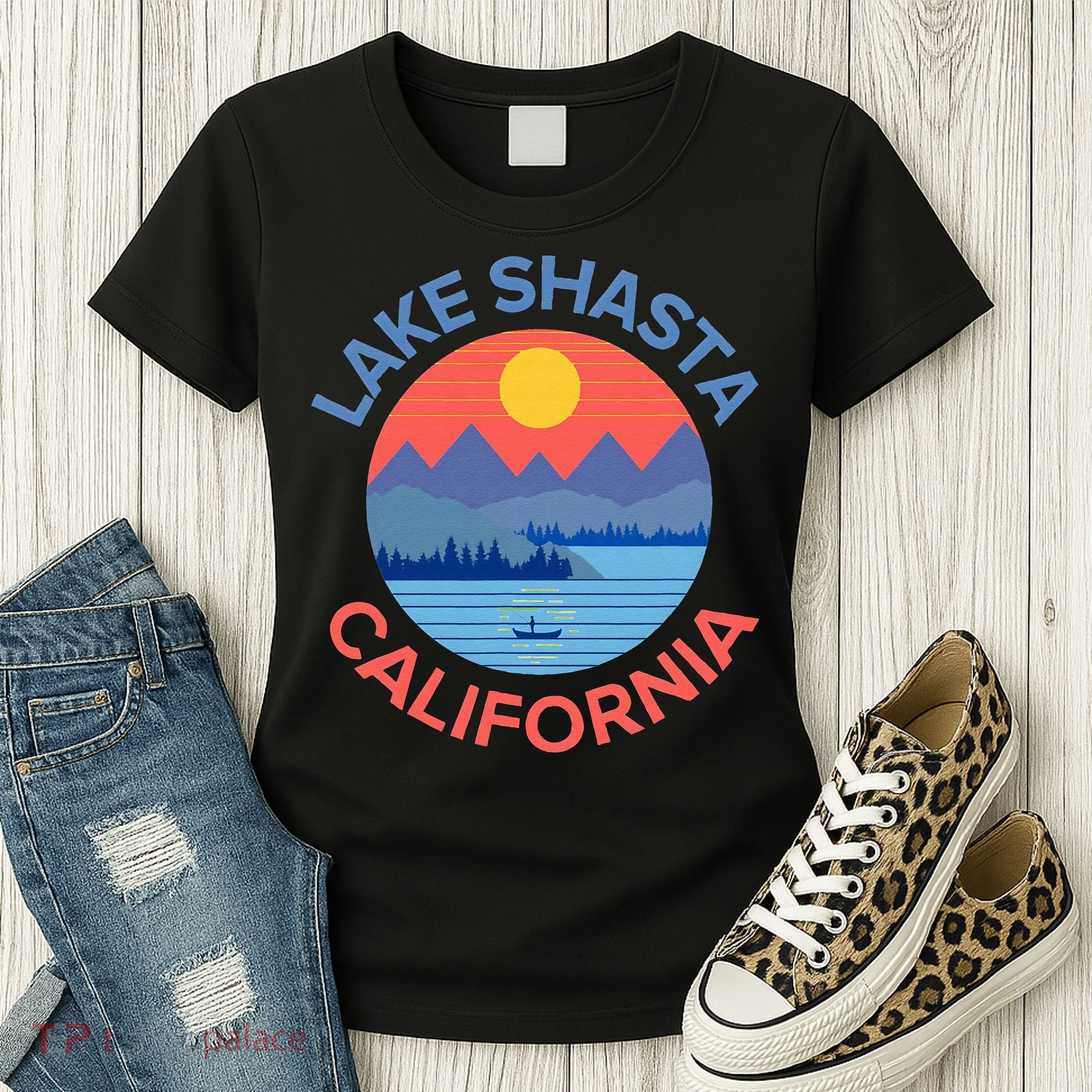Lake Shasta Fishing Hiking Camping Women's T-Shirt