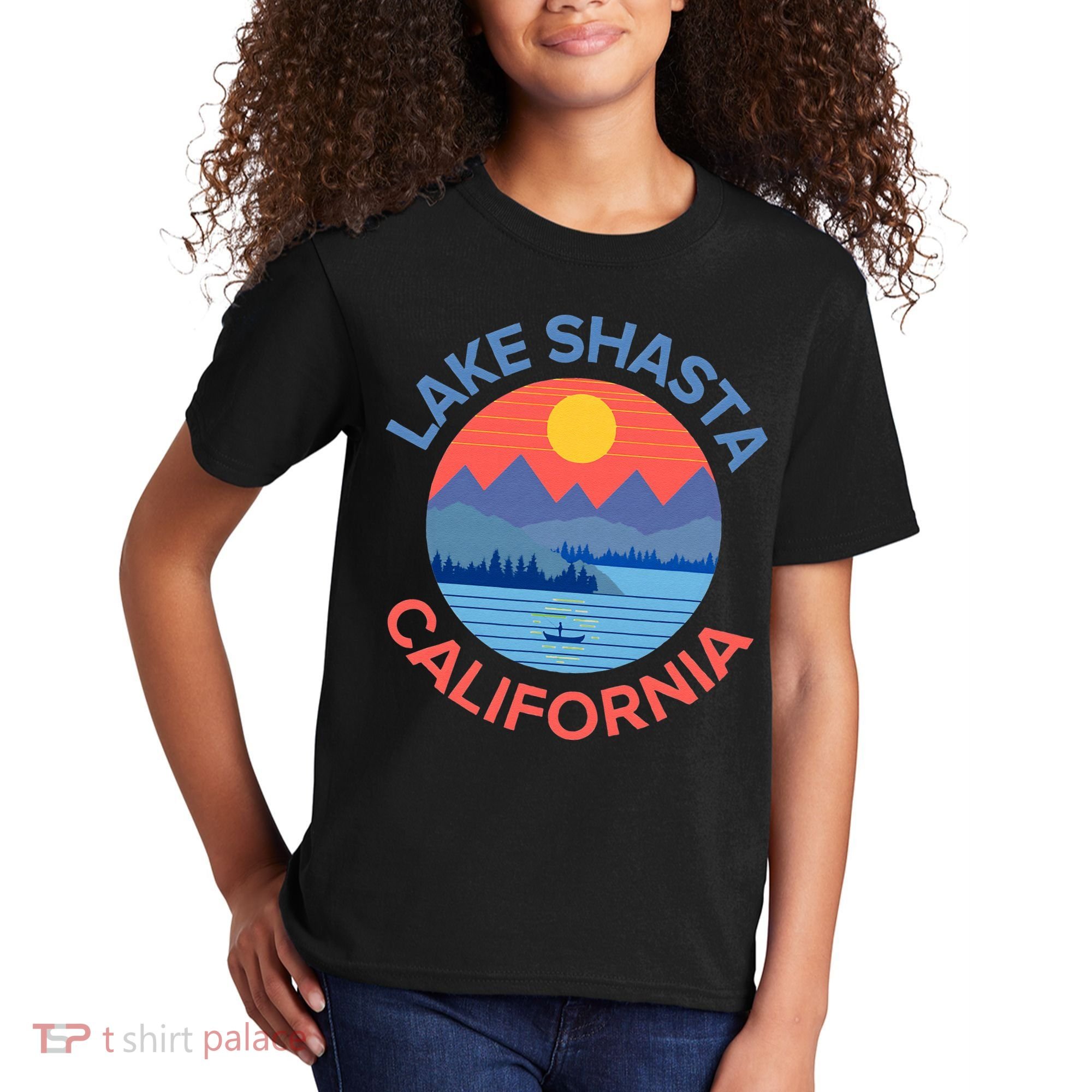 Lake Shasta Fishing Hiking Camping Kids T-Shirt