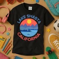 Lake Shasta Fishing Hiking Camping Kids T-Shirt thumb 3