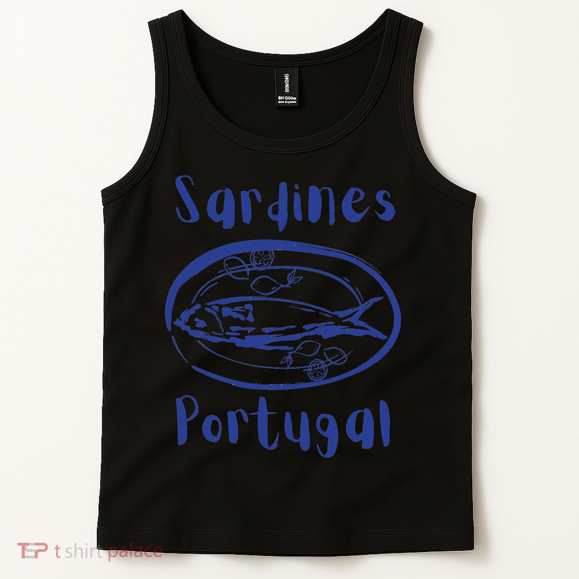 Les Sardines Fisherman Aesthetic Coastal Sardine Fish Tank Top