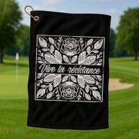 Leftist Subtle Feminist Subtle Protest Democrat Golf Towel thumb 1