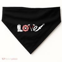 Love Support Firefighters Logo USA-Made Doggie Bandana thumb 0