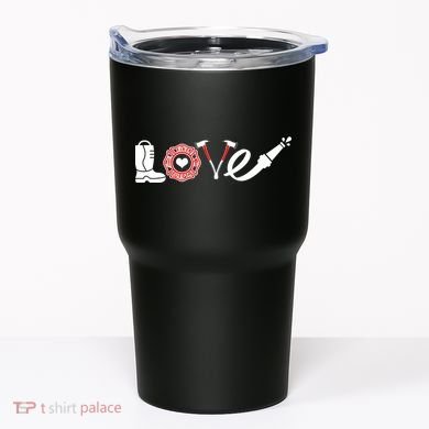 Love Support Firefighters Logo Tumbler