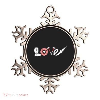Love Support Firefighters Logo Ornament