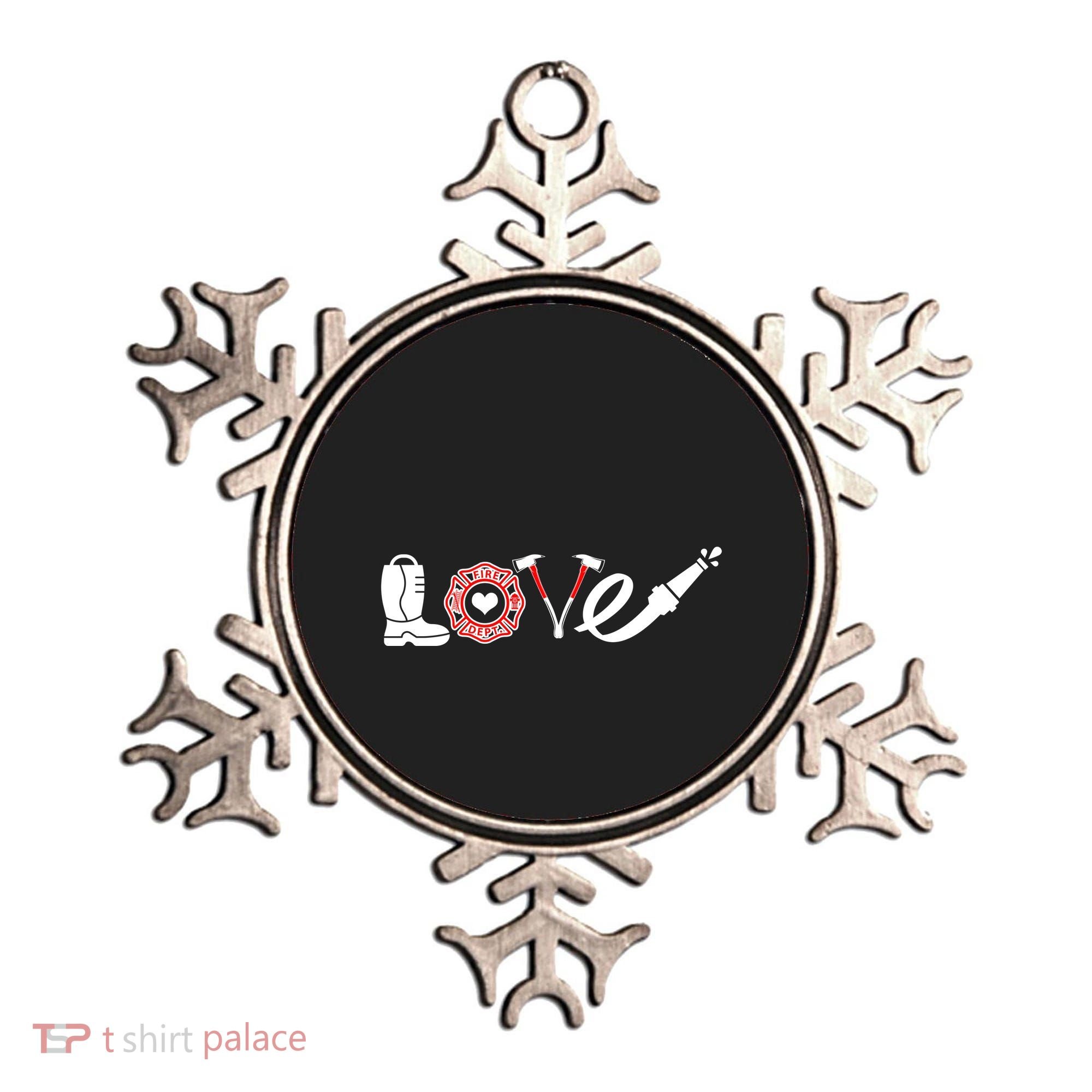 Love Support Firefighters Logo Ornament