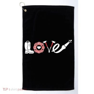 Love Support Firefighters Logo Golf Towel