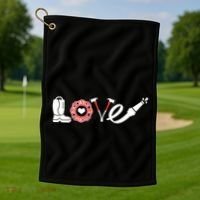 Love Support Firefighters Logo Golf Towel thumb 1