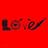 Love Support Firefighters Logo Santa Hat thumb 1
