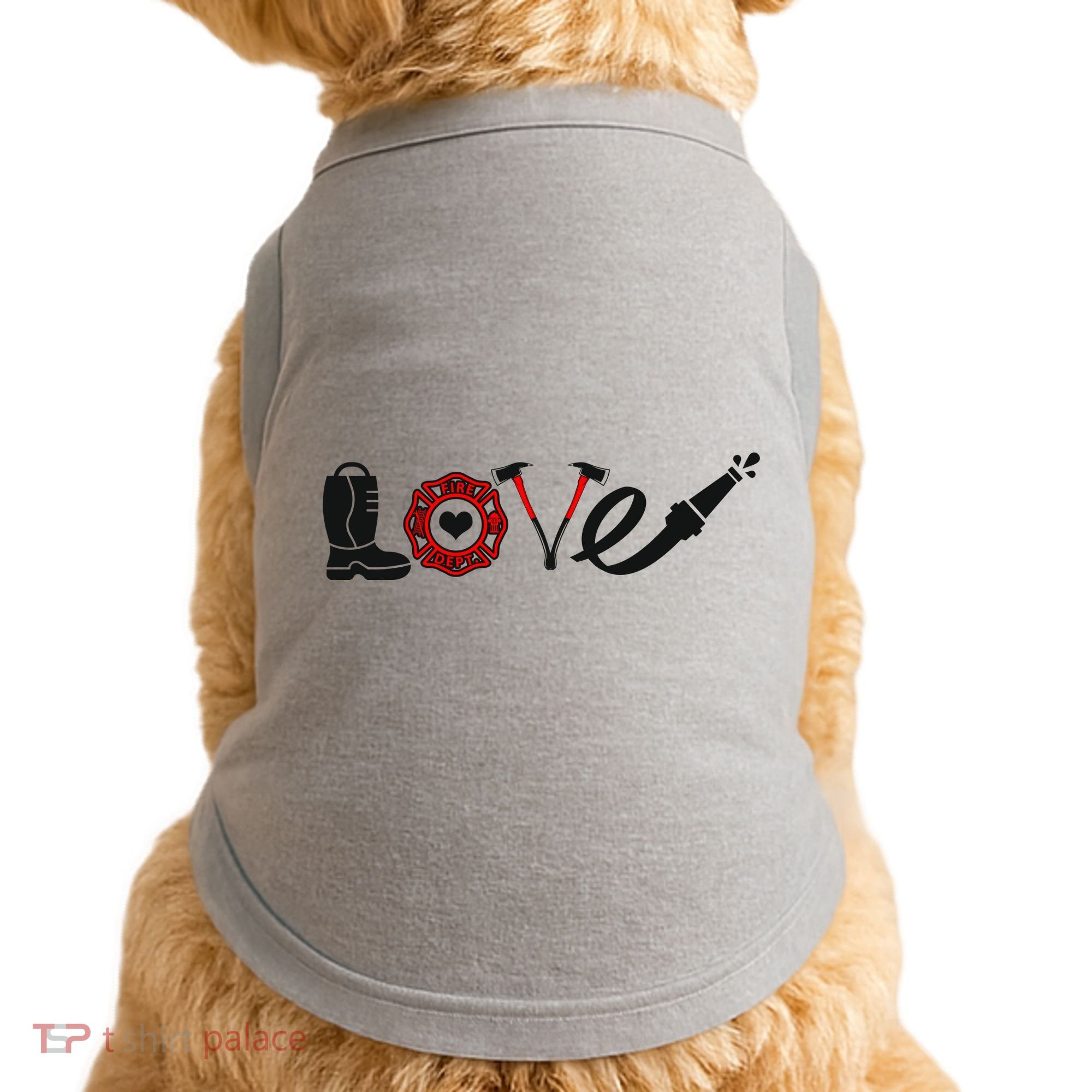 Love Support Firefighters Logo Doggie Tank