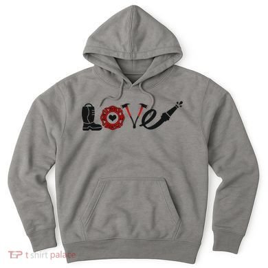 Love Support Firefighters Logo Hoodie