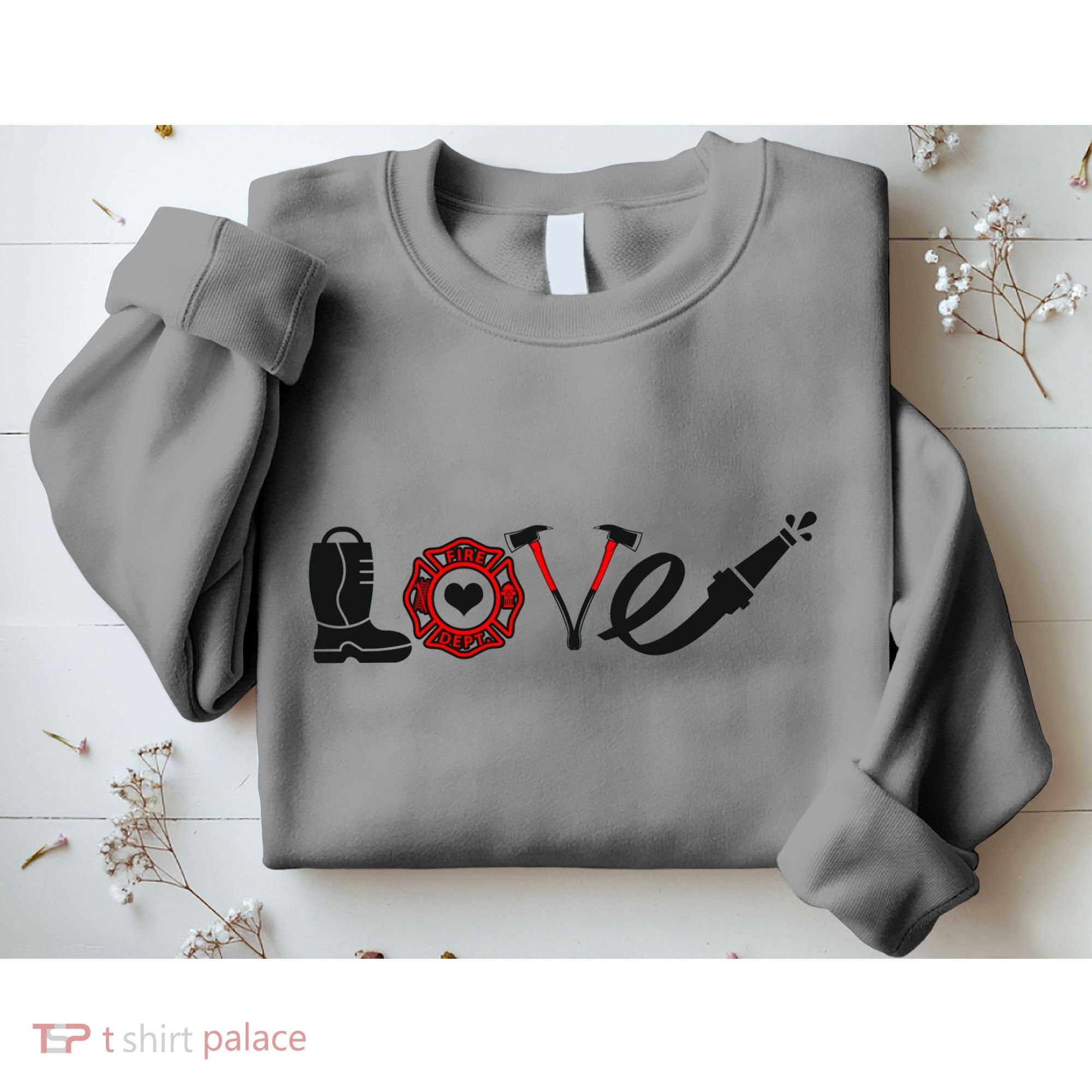Love Support Firefighters Logo Sweatshirt