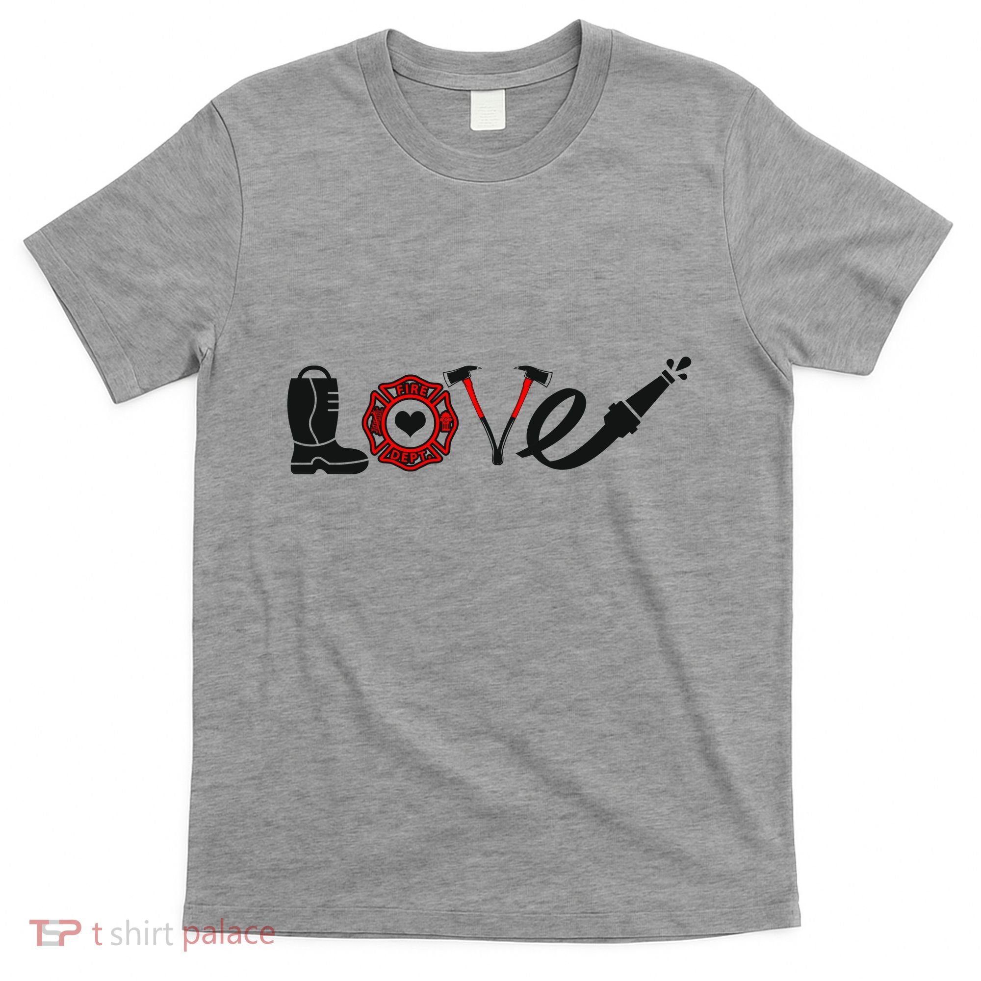 Love Support Firefighters Logo T-Shirt