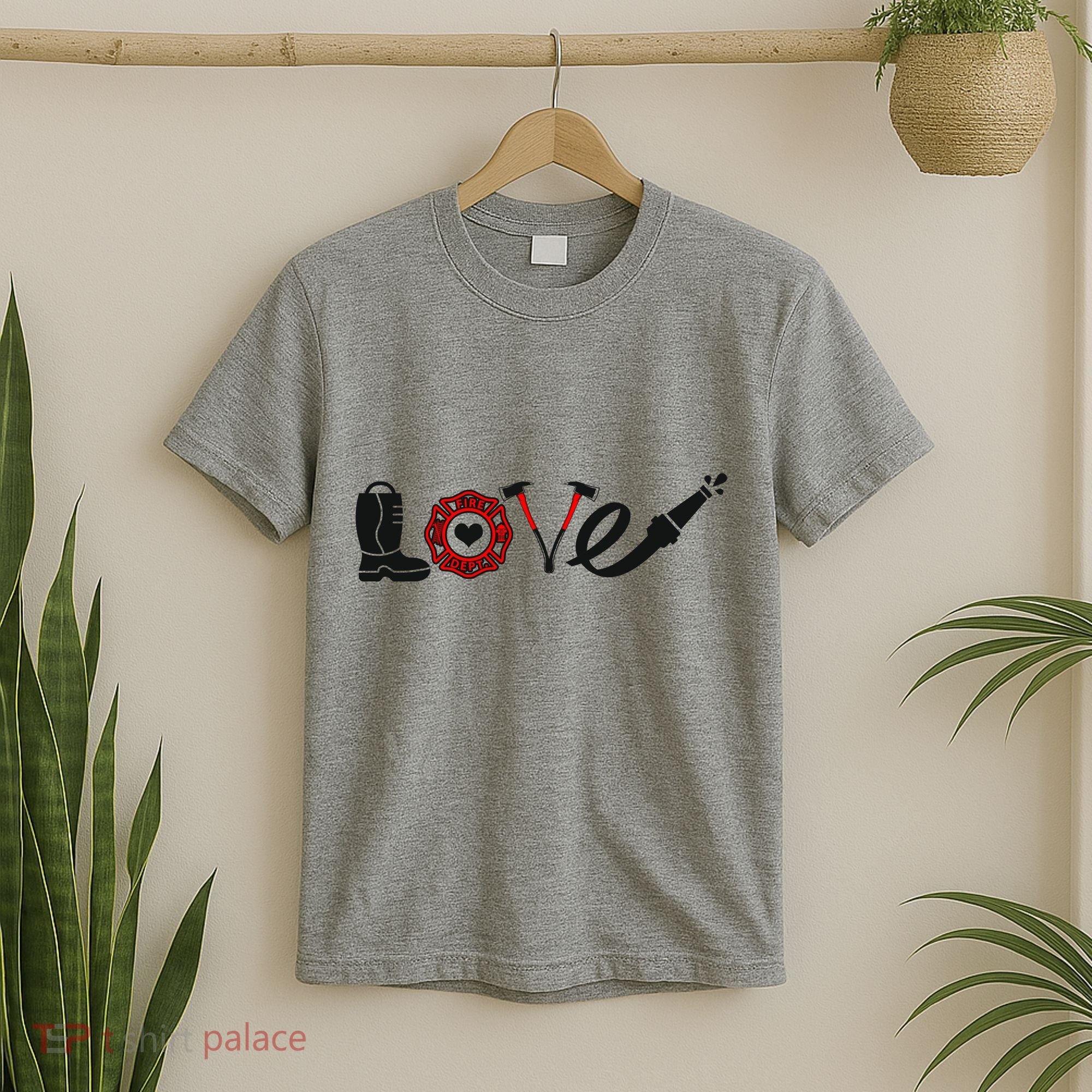 Love Support Firefighters Logo T-Shirt