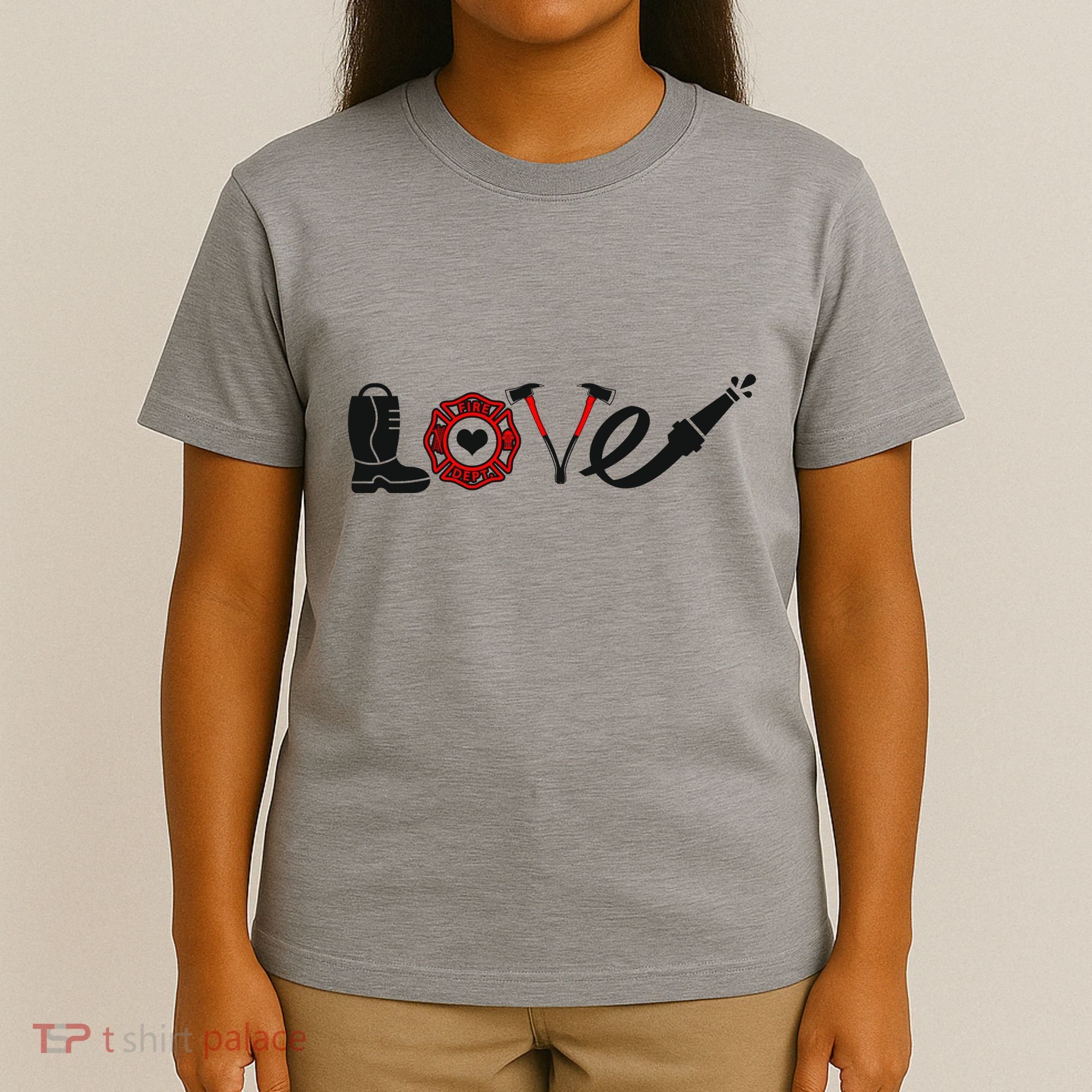 Love Support Firefighters Logo T-Shirt