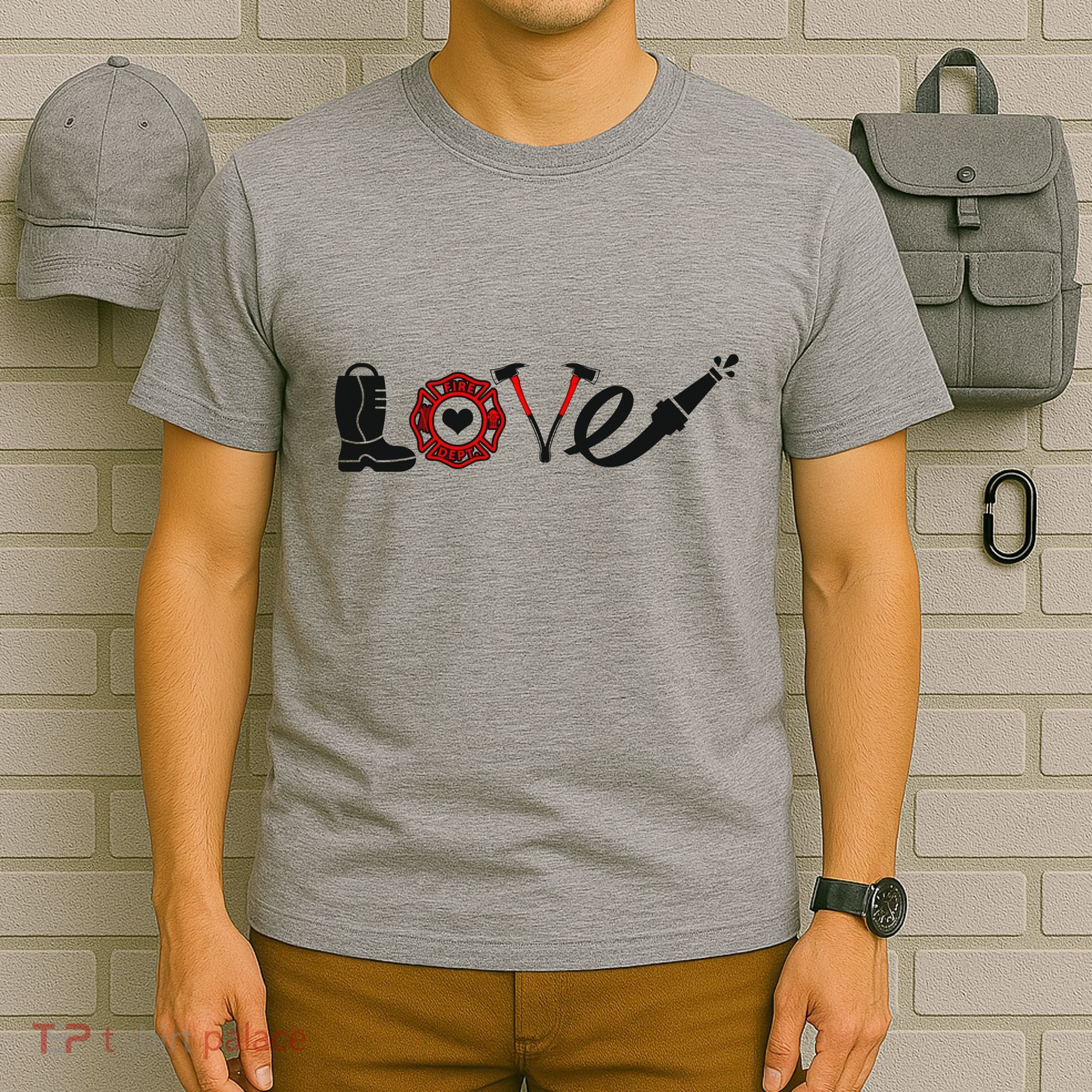 Love Support Firefighters Logo T-Shirt