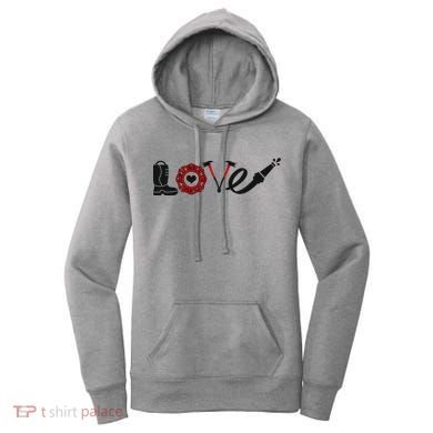 Love Support Firefighters Logo Women's Hoodie