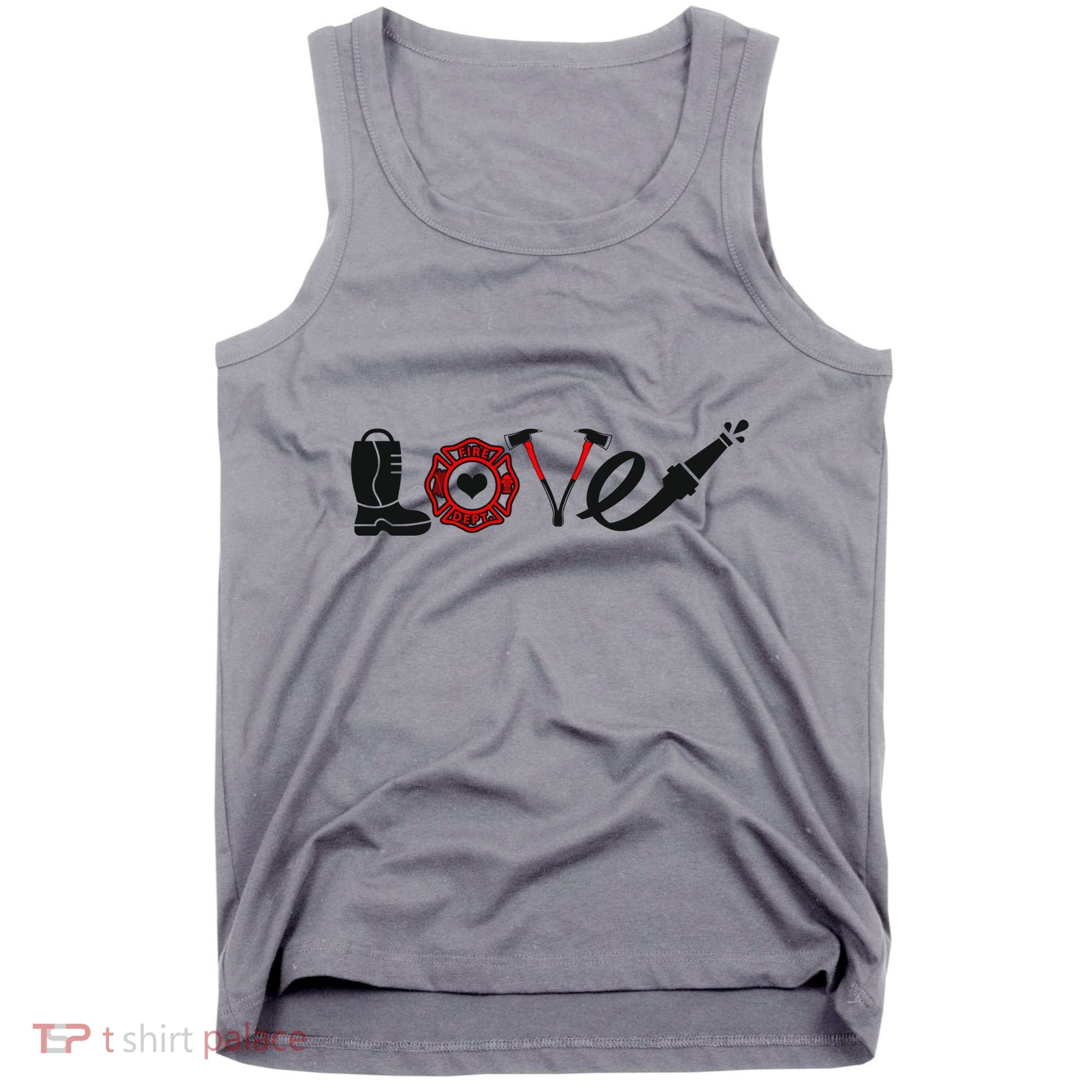 Love Support Firefighters Logo Tank Top