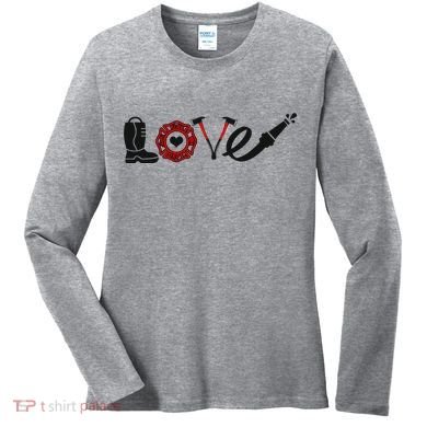 Love Support Firefighters Logo Women's Long Sleeve Shirt