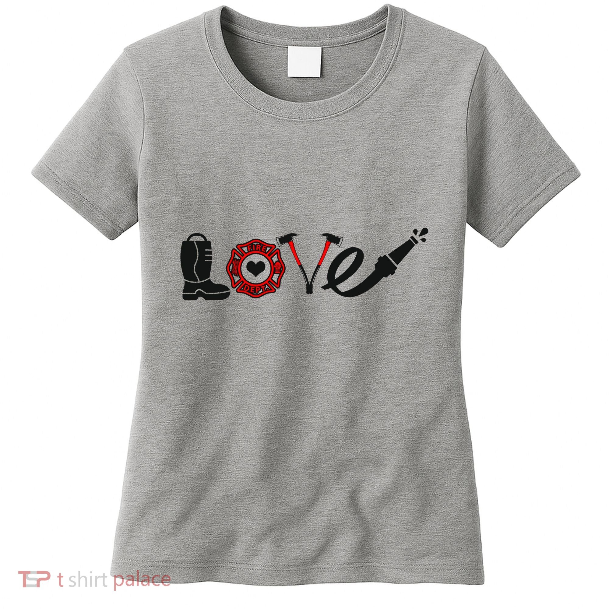 Love Support Firefighters Logo Women's T-Shirt