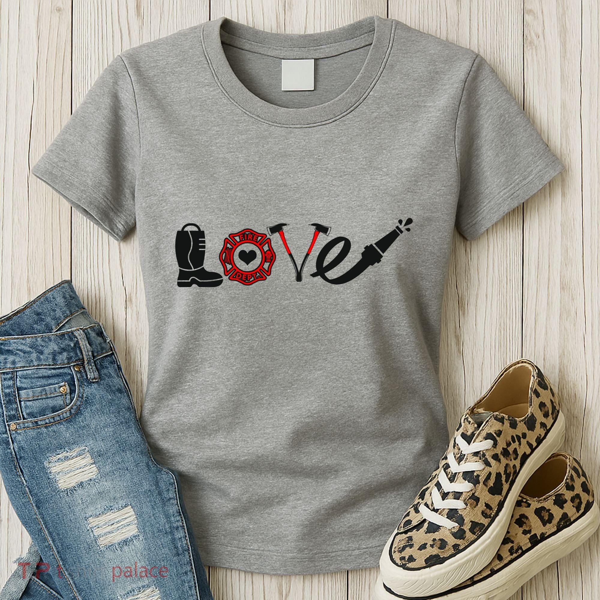 Love Support Firefighters Logo Women's T-Shirt