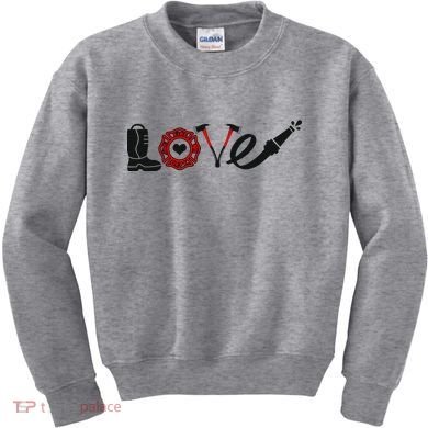 Love Support Firefighters Logo Kids Sweatshirt