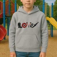 Love Support Firefighters Logo Kids Hoodie thumb 2