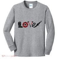 Love Support Firefighters Logo Kids Long Sleeve Shirt thumb 0