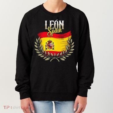 Leon Spain Flag Spanish City Leon Vacation Travel Women's Sweatshirt
