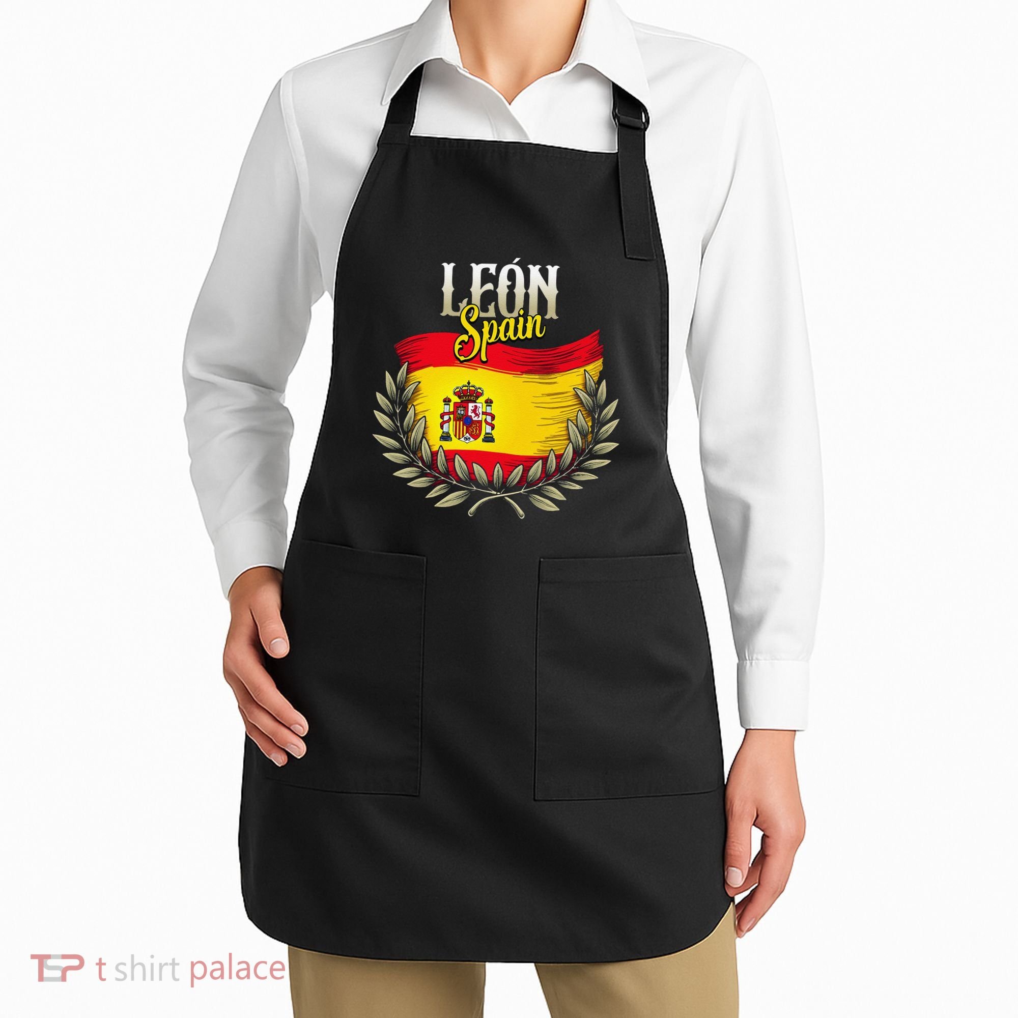 Leon Spain Flag Spanish City Leon Vacation Travel Apron