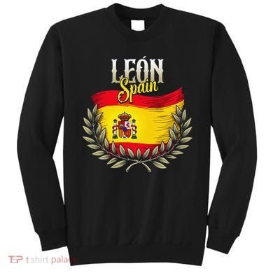 Leon Spain Flag Spanish City Leon Vacation Travel Sweatshirt