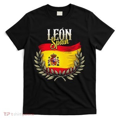 Leon Spain Flag Spanish City Leon Vacation Travel T-Shirt