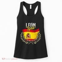 Leon Spain Flag Spanish City Leon Vacation Travel Women's Tank Top thumb 0