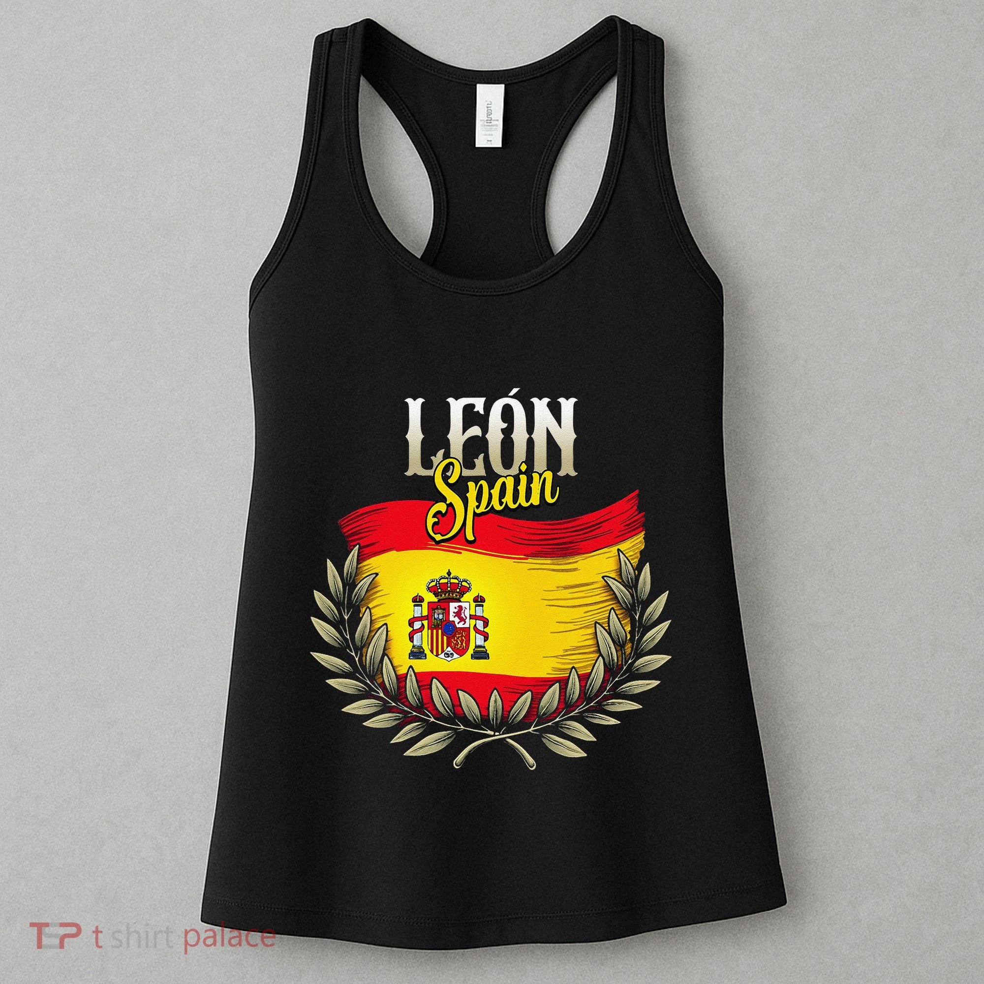 Leon Spain Flag Spanish City Leon Vacation Travel Women's Tank Top
