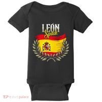 Leon Spain Flag Spanish City Leon Vacation Travel Baby Bodysuit thumb 0