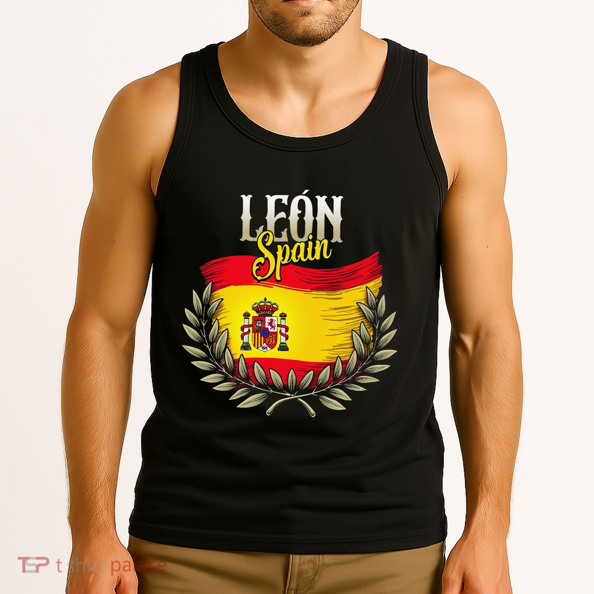 Leon Spain Flag Spanish City Leon Vacation Travel Tank Top
